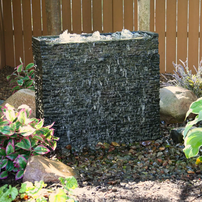 Large Straight Stacked Slate Wall Base - 66cm