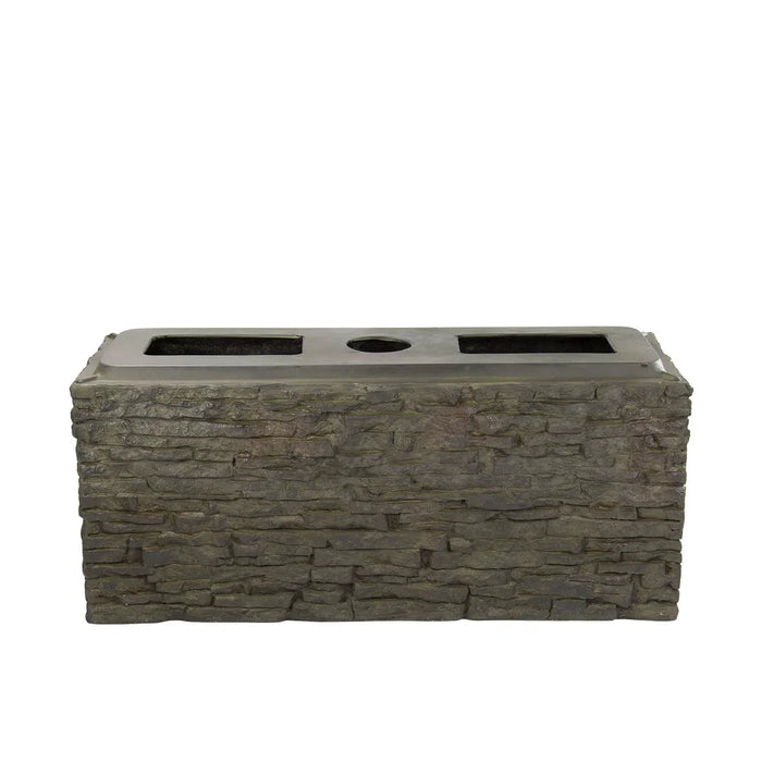 Small Straight Stacked Slate Wall Base - 33cm