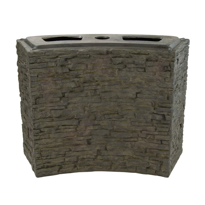 Large Curved Stacked Slate Wall Base - 66cm