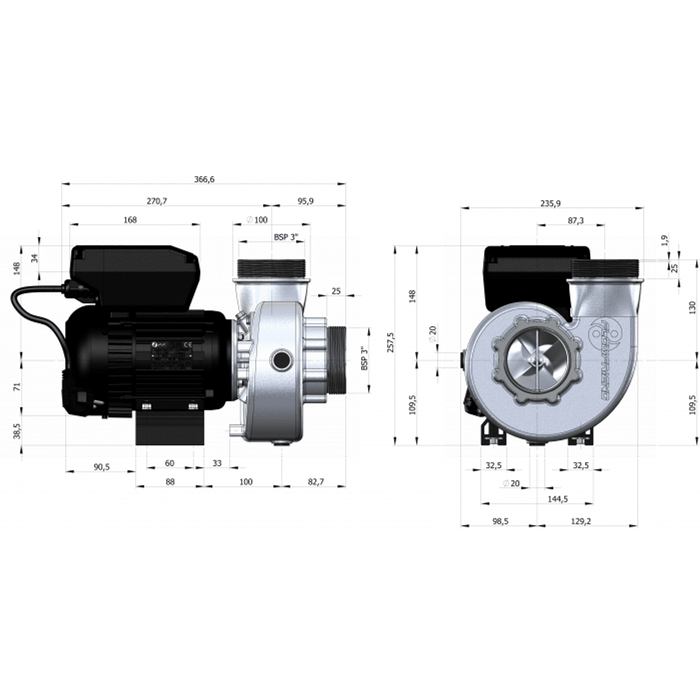 FlowFriend Standard (0-70m3) - Pump with PVC fittings - Aquascape Australia
